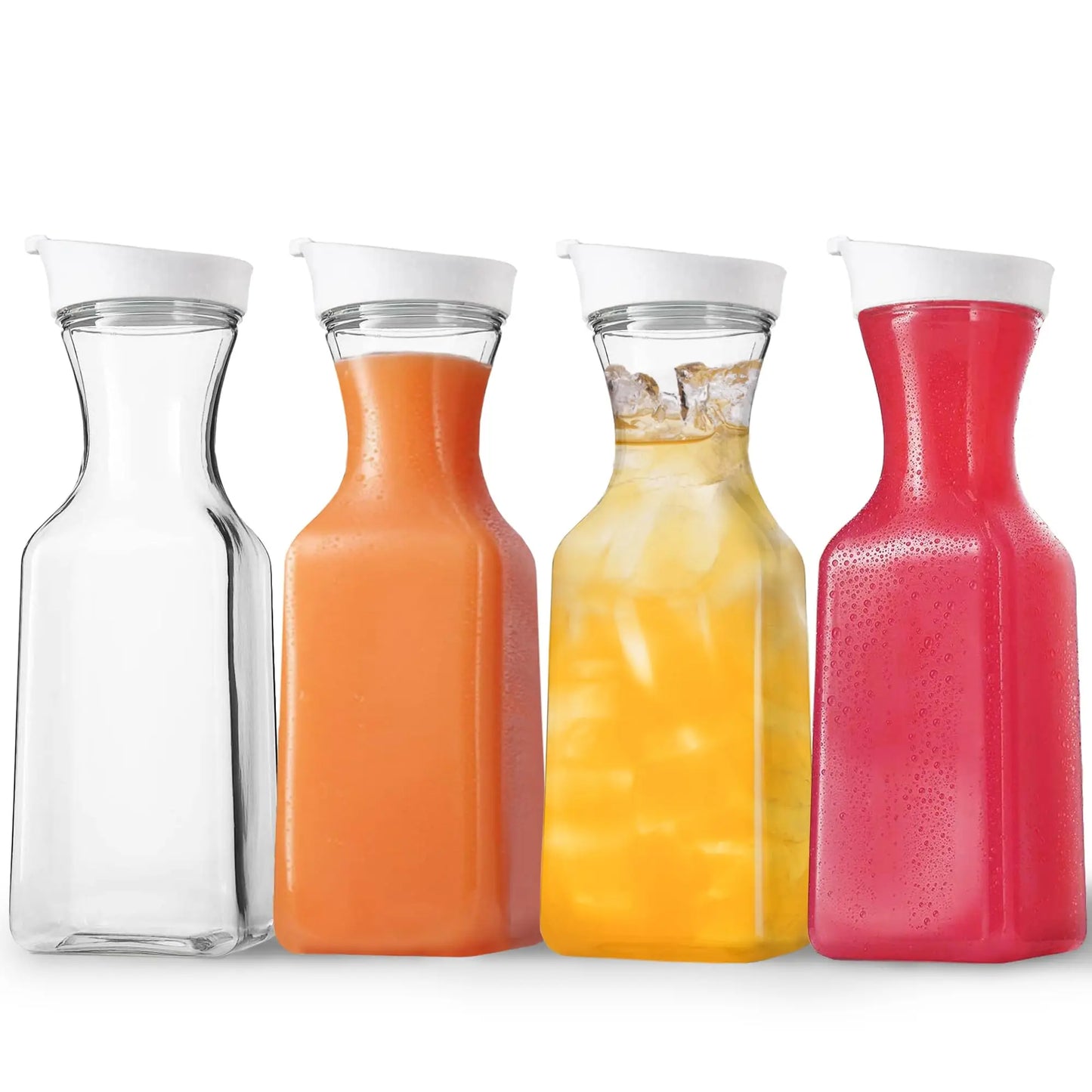 1500Ml/50Oz Juice Water Bottle Leakproof with Flip Top Round/Square Juice Container Plastic Water Bottle for Cold Drinks/Juice