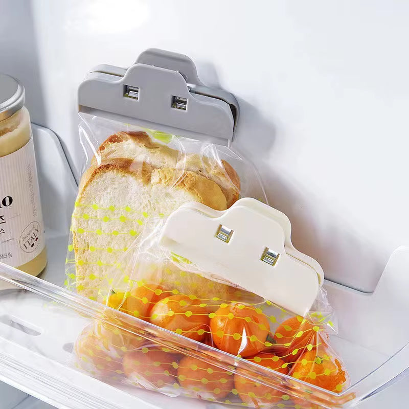 4Pcs/Set Portable Sealed Clips Kitchen Storage Food Snack Seal Sealing Bag Clips Sealer Clamp Plastic Tool Kitchen Accessories