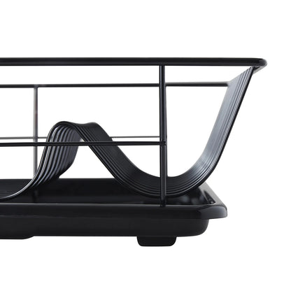 3-Piece Kitchen Sink Dish Drainer Set- Black