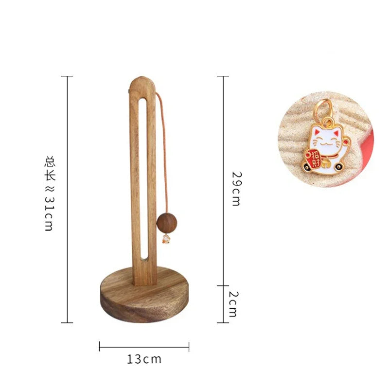 Solid Wood Paper Towel Holder Kitchen Punch-Roll Paper Storage Rack Lazy Rag Plastic Wrap Bag Storage Rack Kitchen Accessories