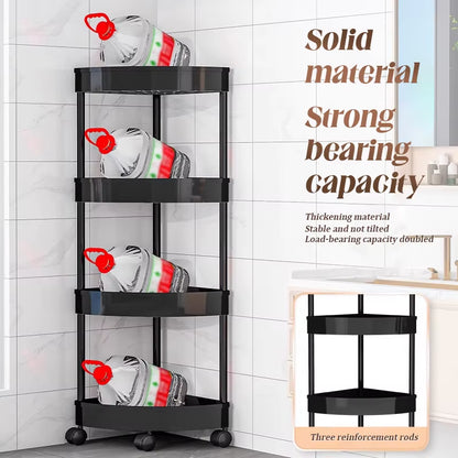 Bathroom Storage Cart with Wheels Kitchen Living Room Storage Rack High Load-Bearing Capacity Home Accessories