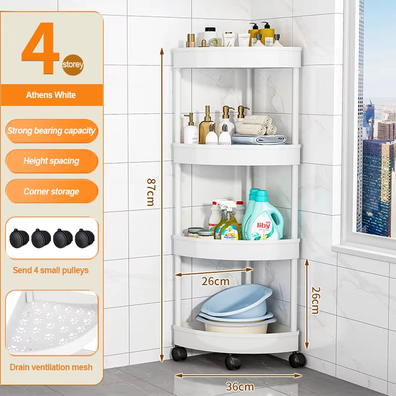 Bathroom Storage Cart with Wheels Kitchen Living Room Storage Rack High Load-Bearing Capacity Home Accessories