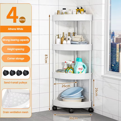 Bathroom Storage Cart with Wheels Kitchen Living Room Storage Rack High Load-Bearing Capacity Home Accessories