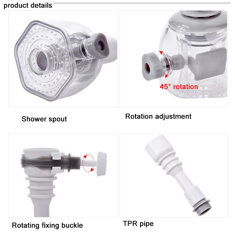 2 Modes 360 Rotatable Bubbler Water Saving High Pressure Nozzle Filter Tap Adapter Faucet Extender Bathroom Kitchen Accessories