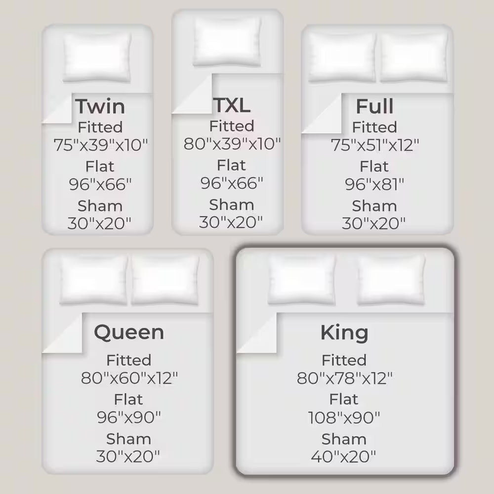 4-Piece Bone Solid 75 Thread Count Polyester King Sheet Set