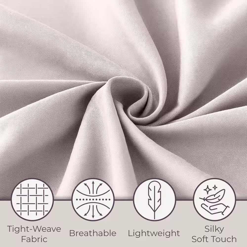 4-Piece Bone Solid 75 Thread Count Polyester King Sheet Set