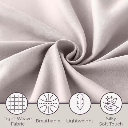 4-Piece Bone Solid 75 Thread Count Polyester King Sheet Set