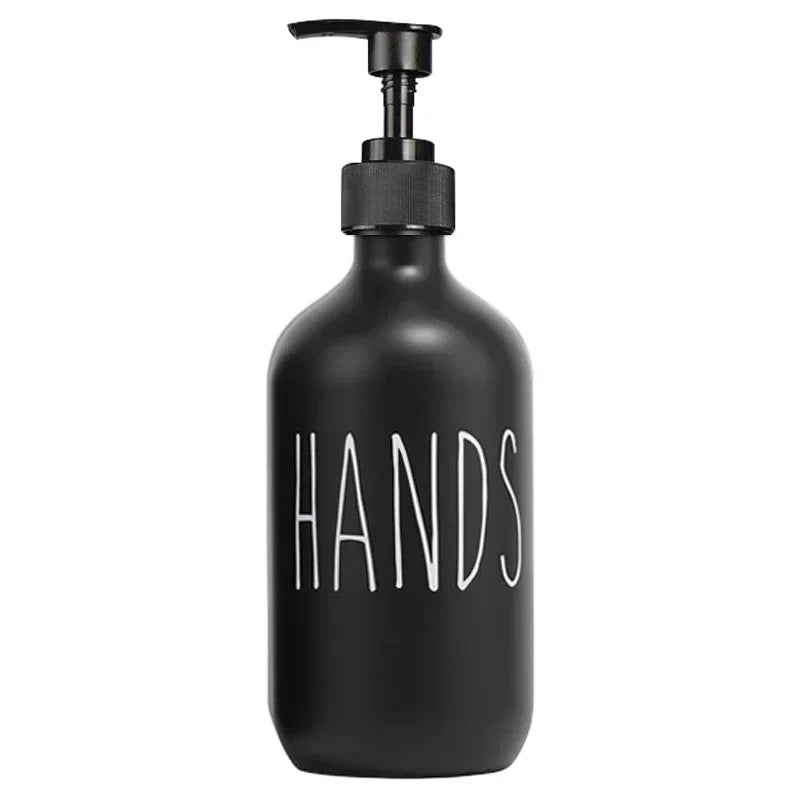 500Ml Black Dish Soap Dispenser Set with Plastic Pump Refillable Liquid Shampoo Dispenser for Farmhouse Decor Kitchen Accessory