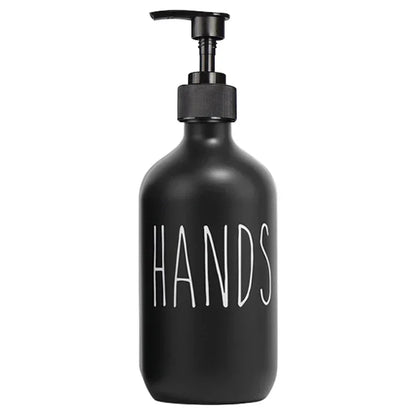 500Ml Black Dish Soap Dispenser Set with Plastic Pump Refillable Liquid Shampoo Dispenser for Farmhouse Decor Kitchen Accessory