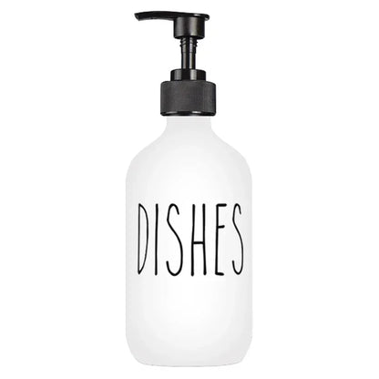 500Ml Black Dish Soap Dispenser Set with Plastic Pump Refillable Liquid Shampoo Dispenser for Farmhouse Decor Kitchen Accessory