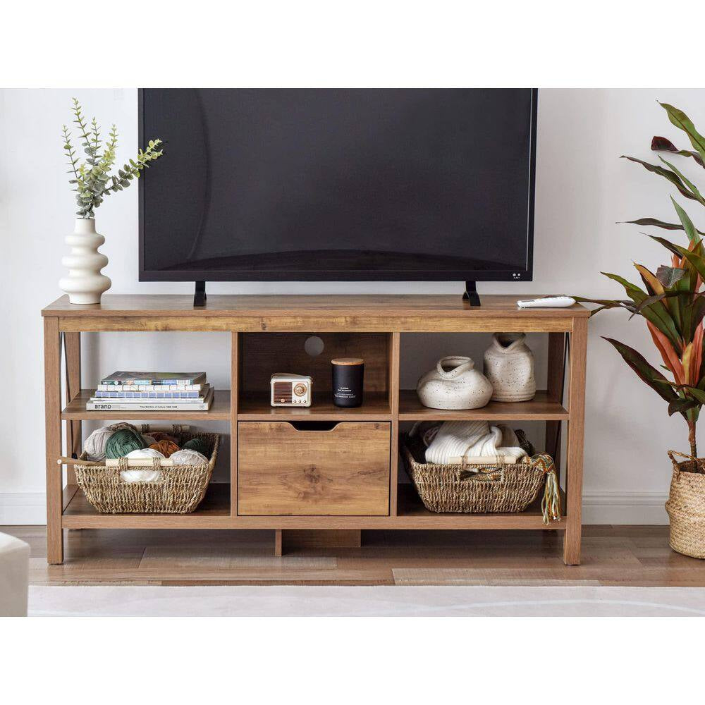 2-Piece 17.25 In. Natural Seagrass Storage Basket Set with Wooden Handles, Hand-Woven Organizing Baskets