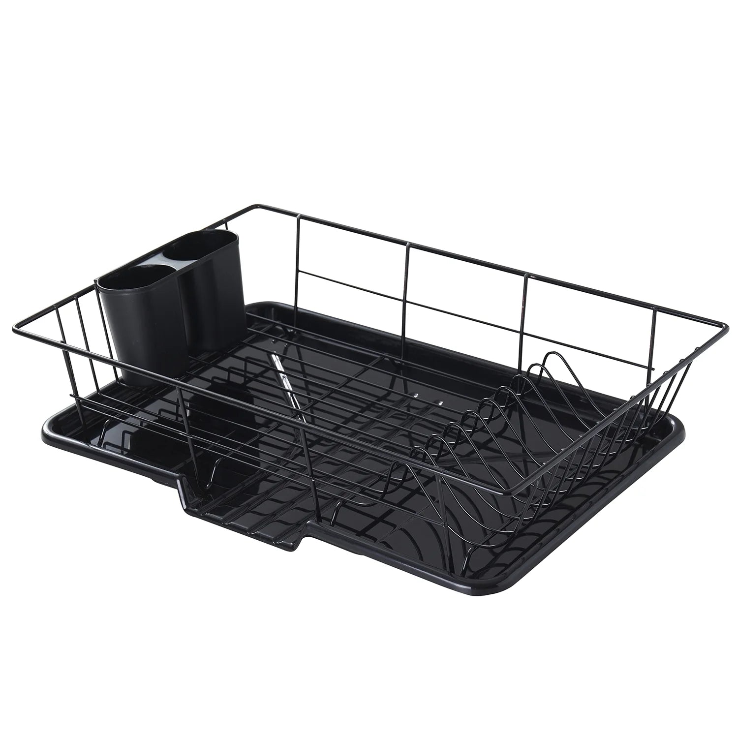 3-Piece Kitchen Sink Dish Drainer Set- Black