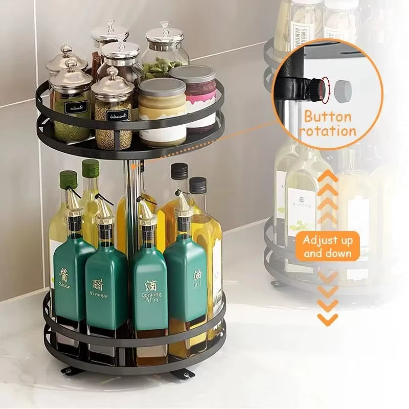 Rotatable Kitchen Storage Rack Kitchen Accessories Spice Storage Rack Clean Storage 360 Degrees Rotatable Organizer Turntable