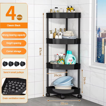 Bathroom Storage Cart with Wheels Kitchen Living Room Storage Rack High Load-Bearing Capacity Home Accessories
