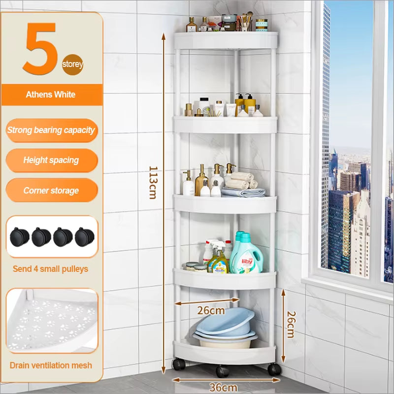 Bathroom Storage Cart with Wheels Kitchen Living Room Storage Rack High Load-Bearing Capacity Home Accessories