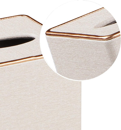 Leather Tissue Box Cover Square,Decorative Cube Tissue Box Holder with Magnetic Bottom,Facial Paper Organizer Table Napkin Case Dispenser for Bathroom Nightstand Coffee Car Home Office,Beige