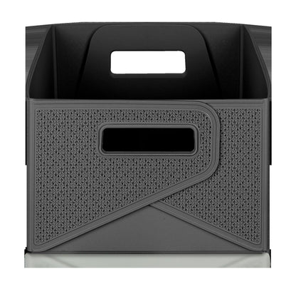 Collapsible Decorative Plastic Storage Bins, Set of 3, Grey